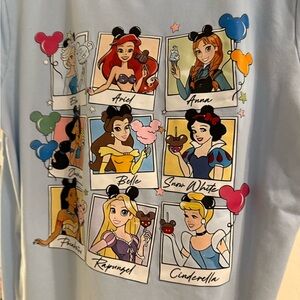 SHEIN Blue Disney Princess Graphic Tee